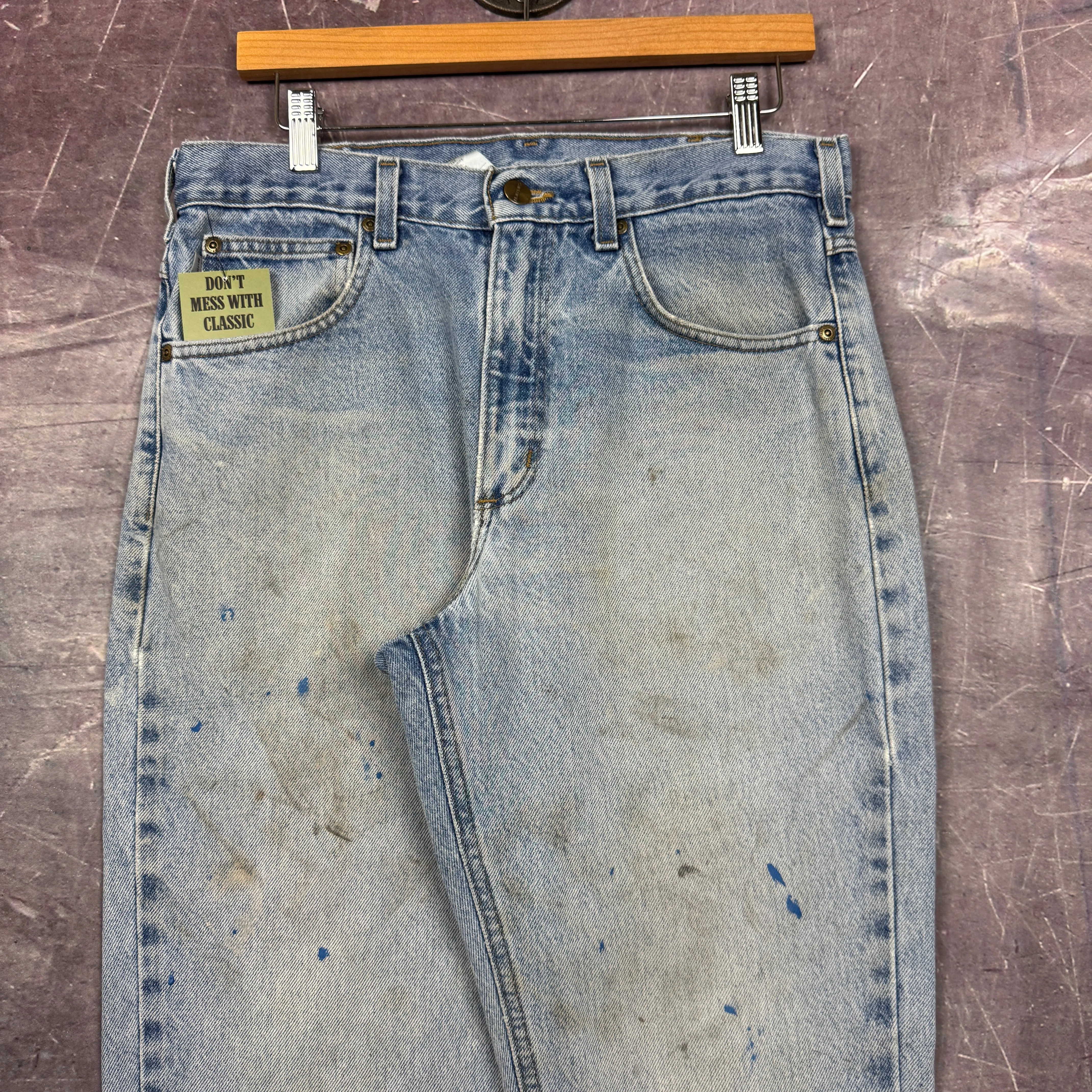 90s Light Wash Carhartt Painter Denim Jeans 32x29.5 2133