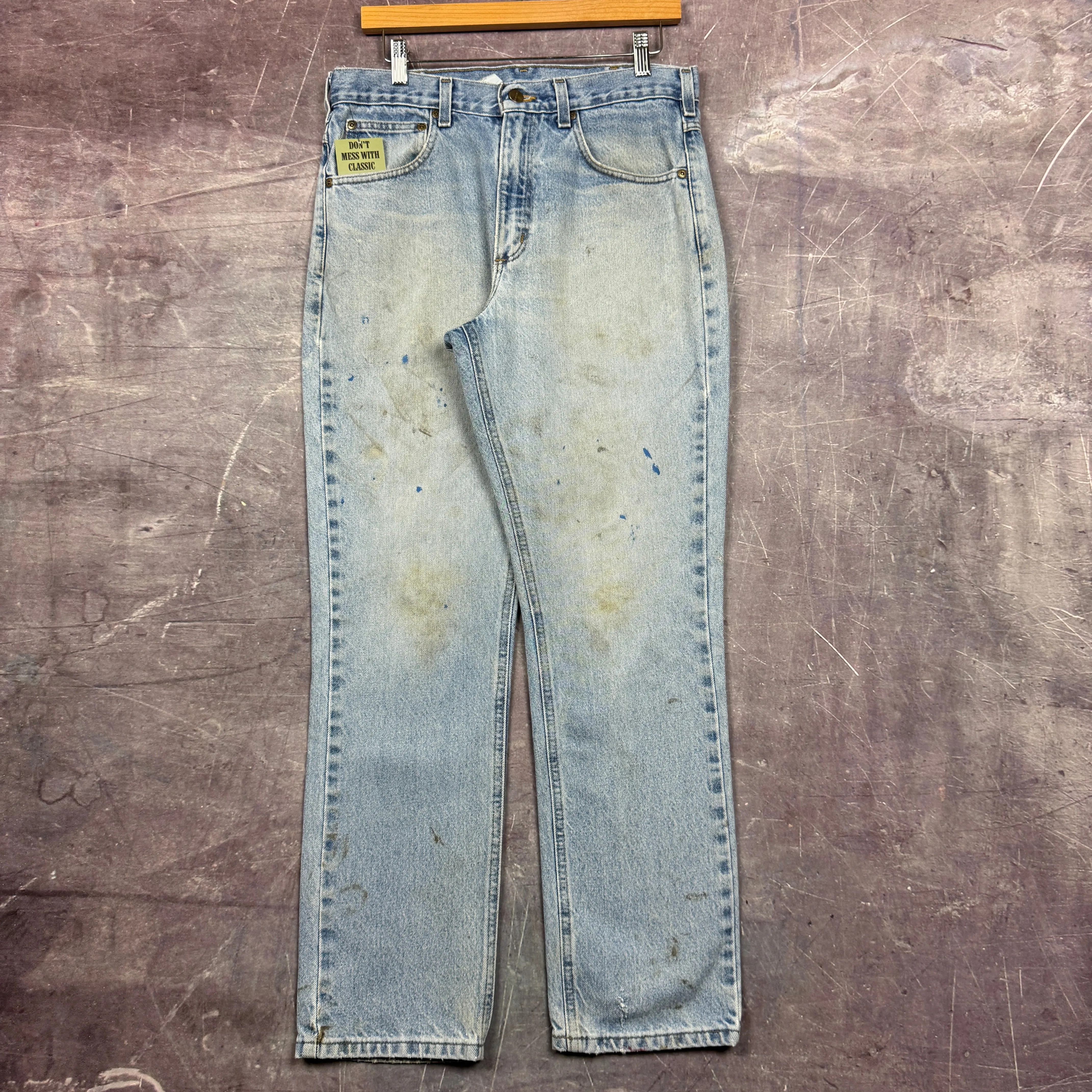 90s Light Wash Carhartt Painter Denim Jeans 32x29.5 2133