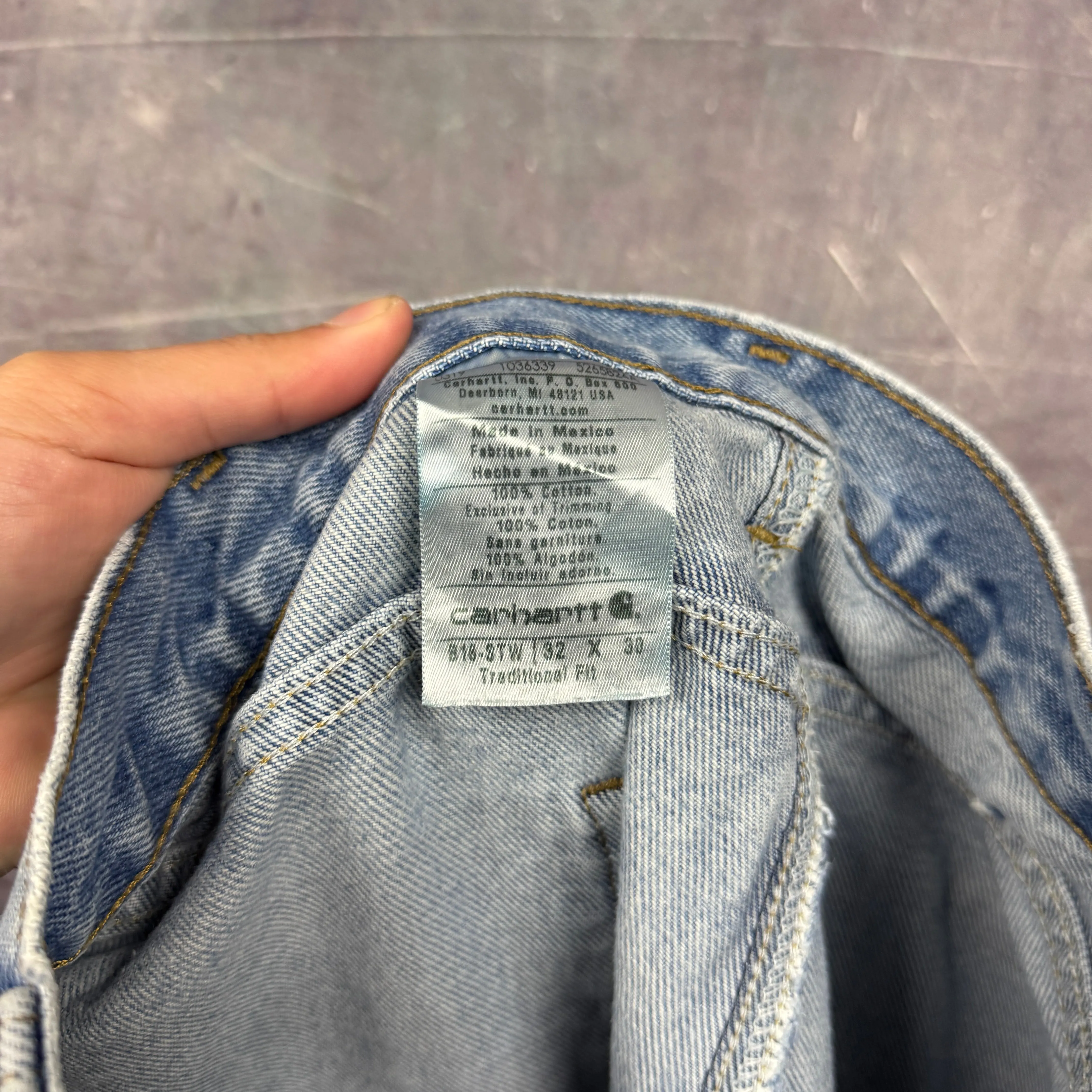 90s Light Wash Carhartt Painter Denim Jeans 32x29.5 2133