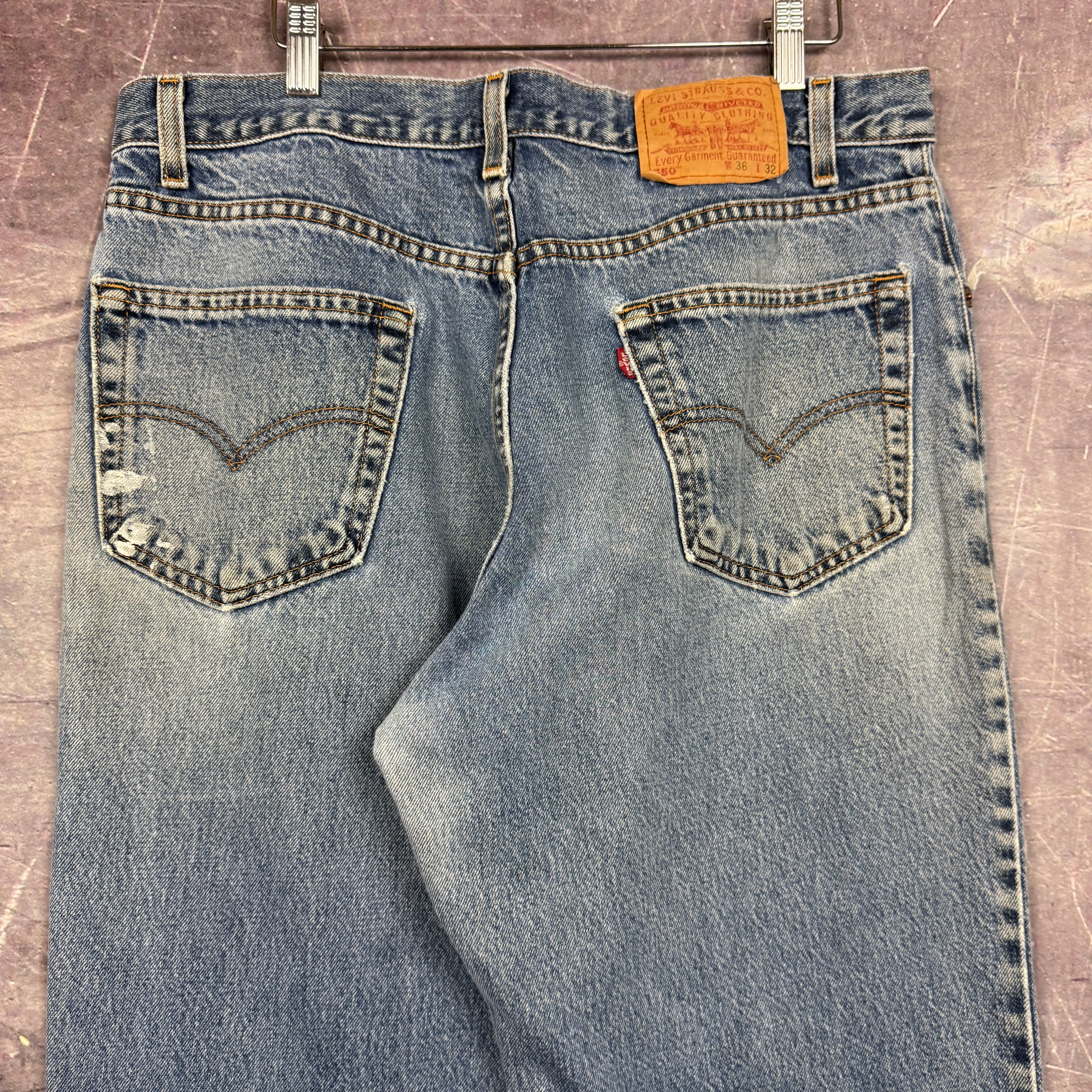 90s Medium Wash Distressed Levi's 550 Denim Jeans 35x32.5 0682