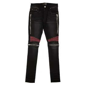AMIRI MX2 VELVET PJ BUTTON FLY SKINNY JEANS