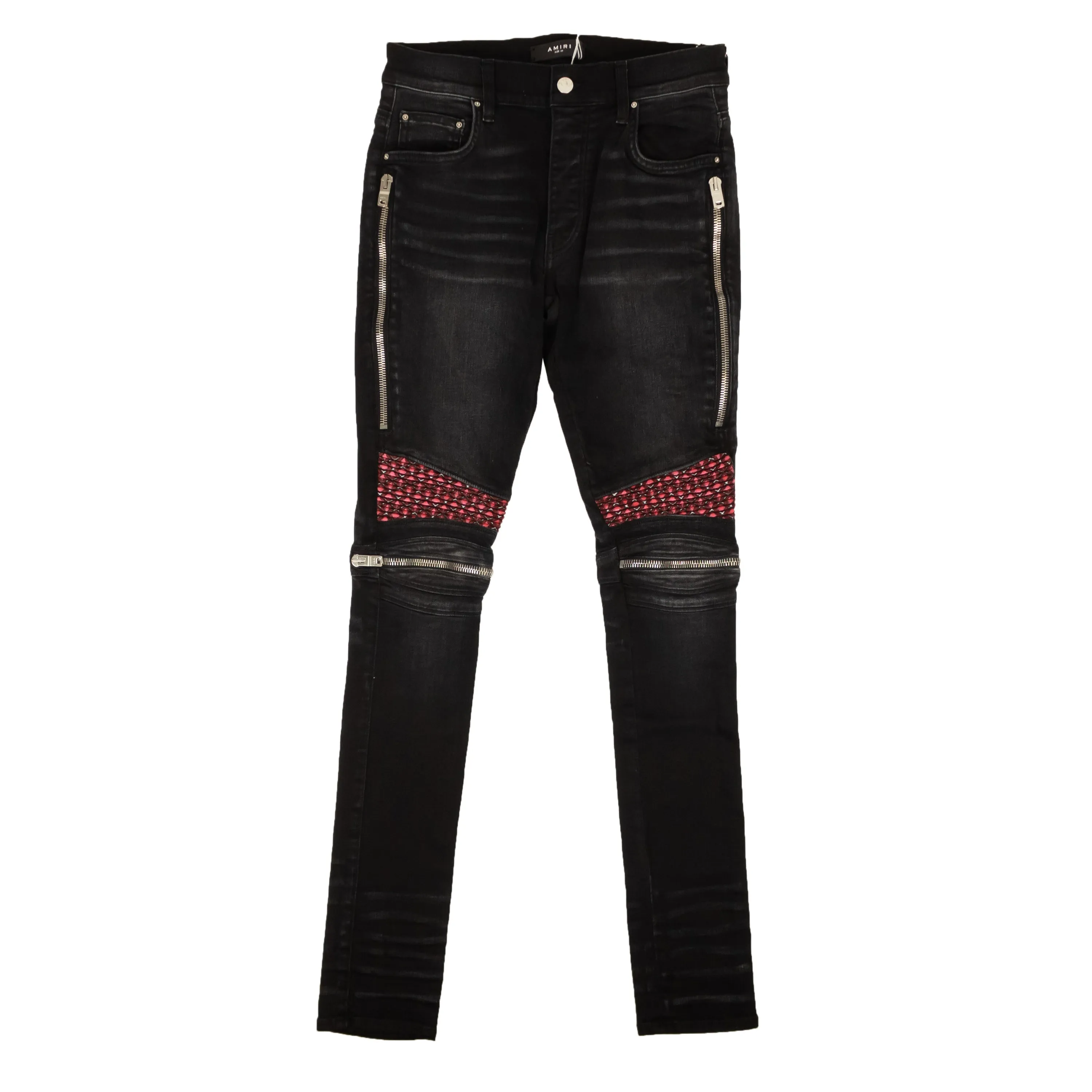 AMIRI MX2 VELVET PJ BUTTON FLY SKINNY JEANS