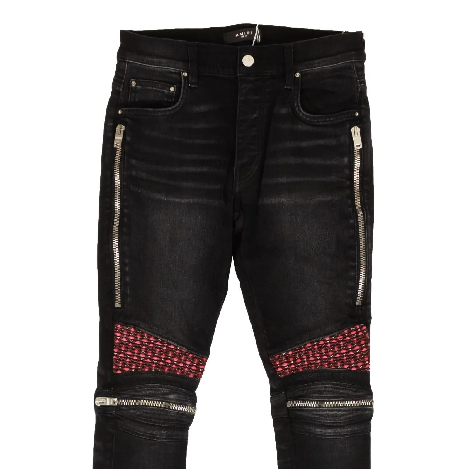 AMIRI MX2 VELVET PJ BUTTON FLY SKINNY JEANS