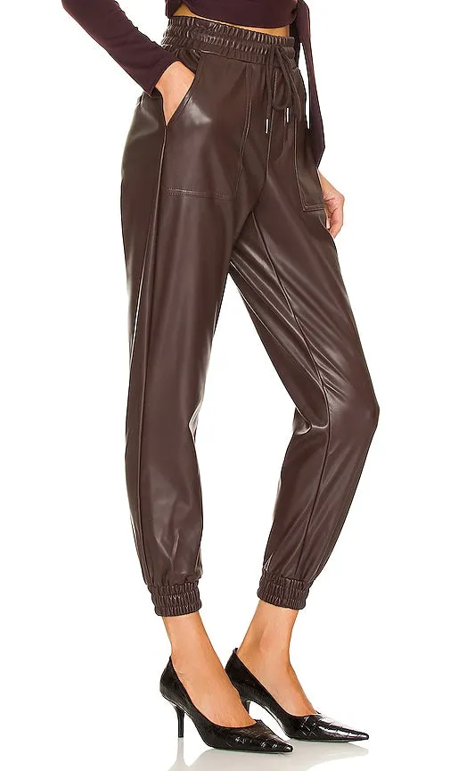 BCBGeneration Faux Leather Jogger in Chocolate