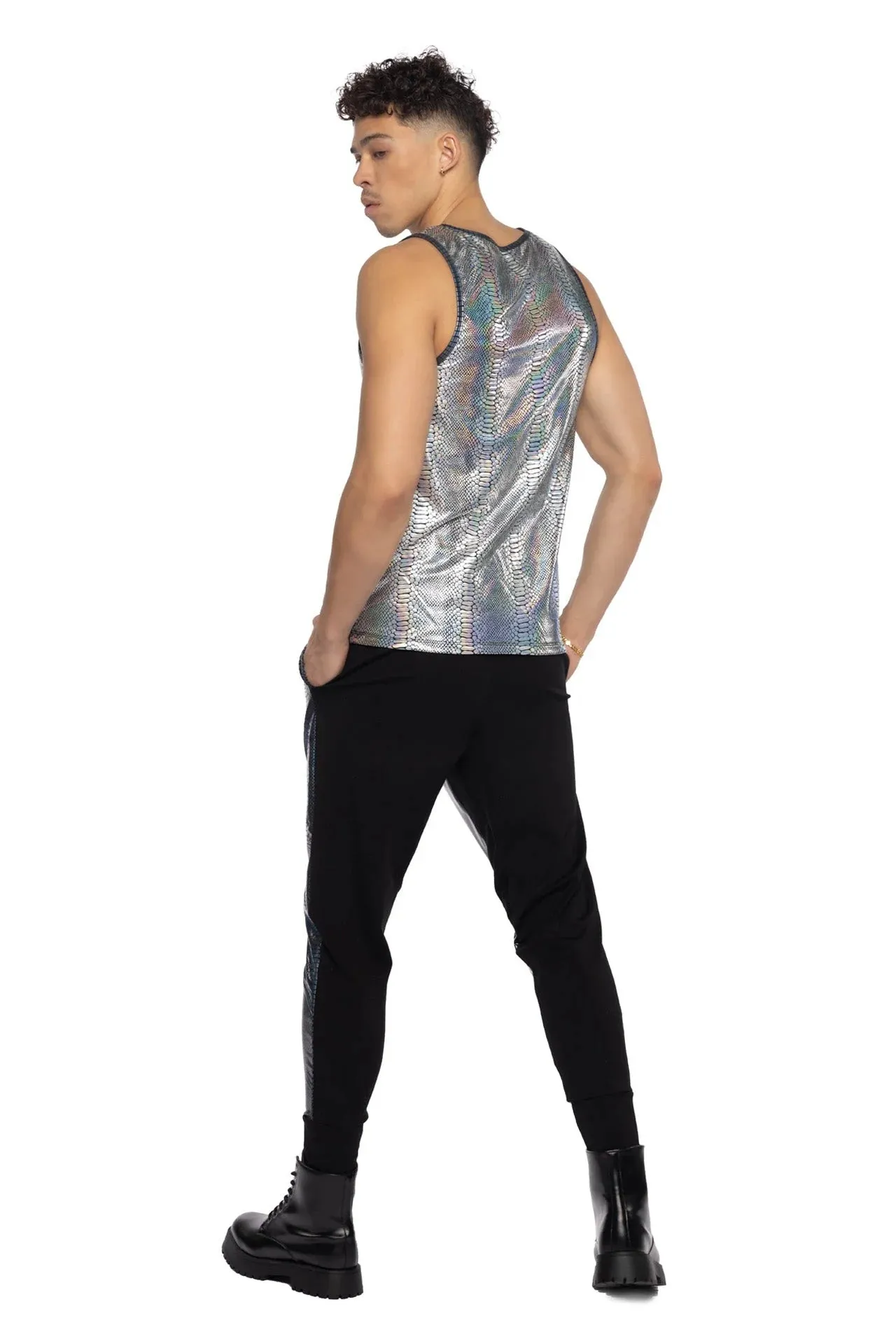 BLACK PYTHON & PVC UNISEX JOGGER