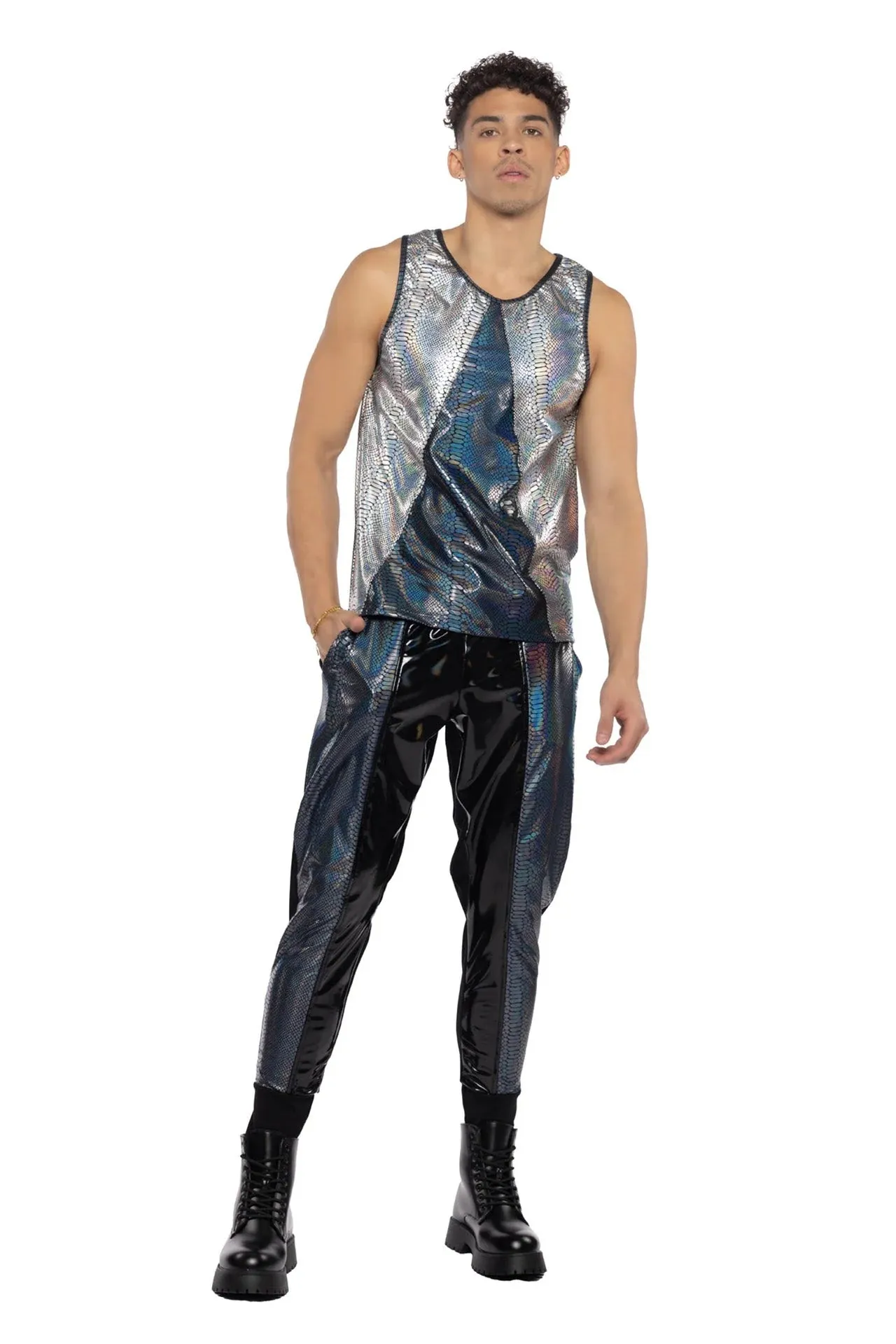 BLACK PYTHON & PVC UNISEX JOGGER