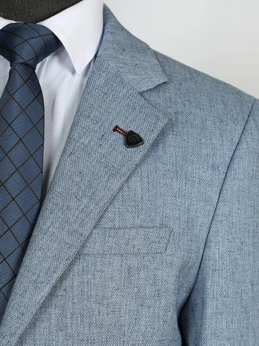 Carolina Blue Pure Linen Men Summer Suit