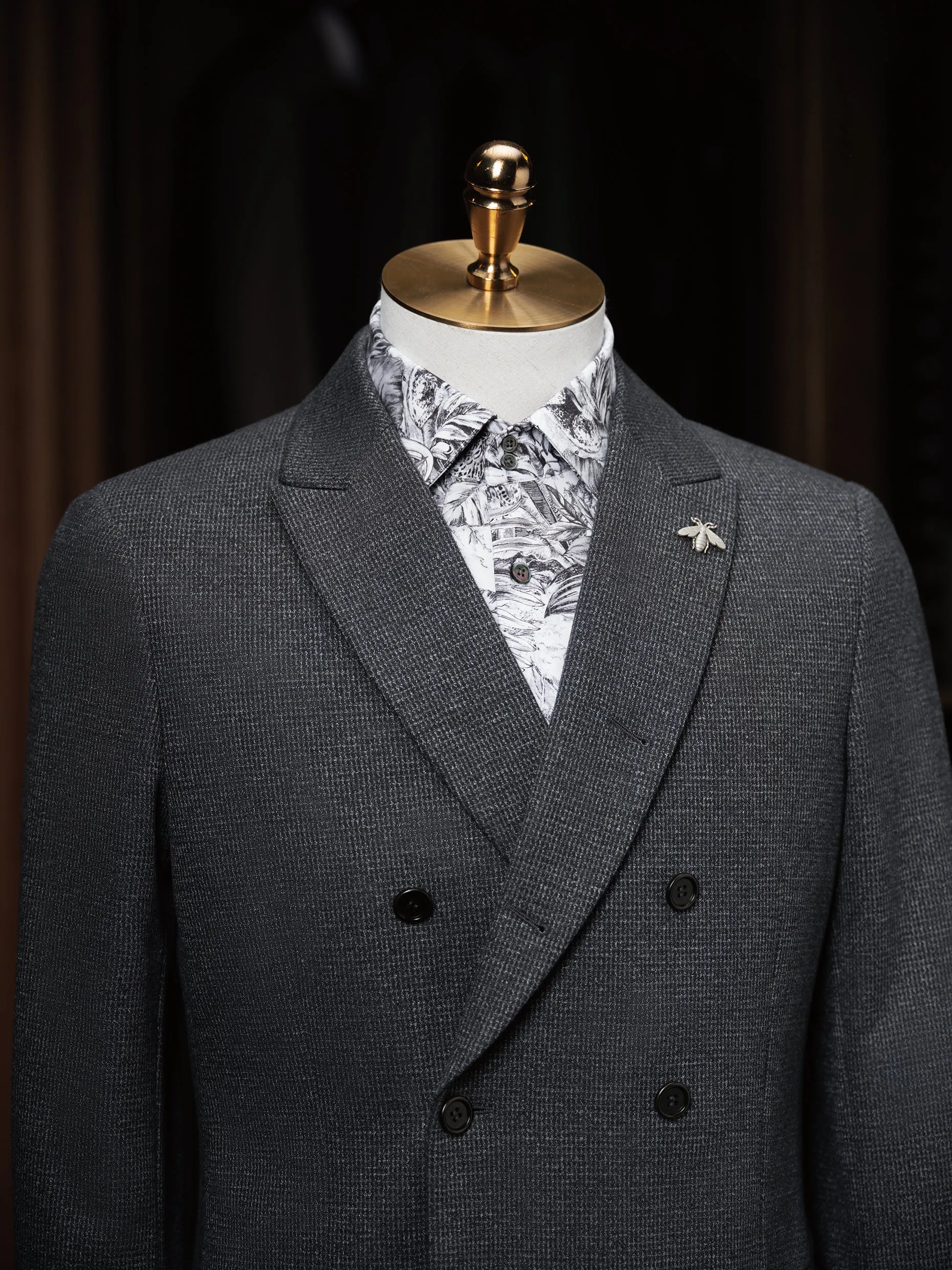 Charcoal Grey Double-Breasted Suit