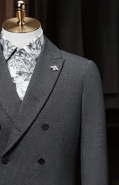 Charcoal Grey Double-Breasted Suit