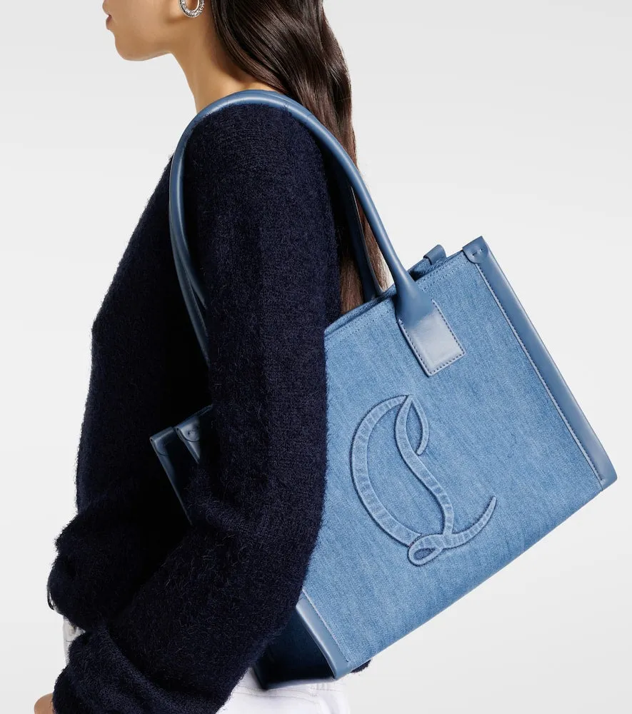 Christian Louboutin By My Side E/W Large denim tote bag