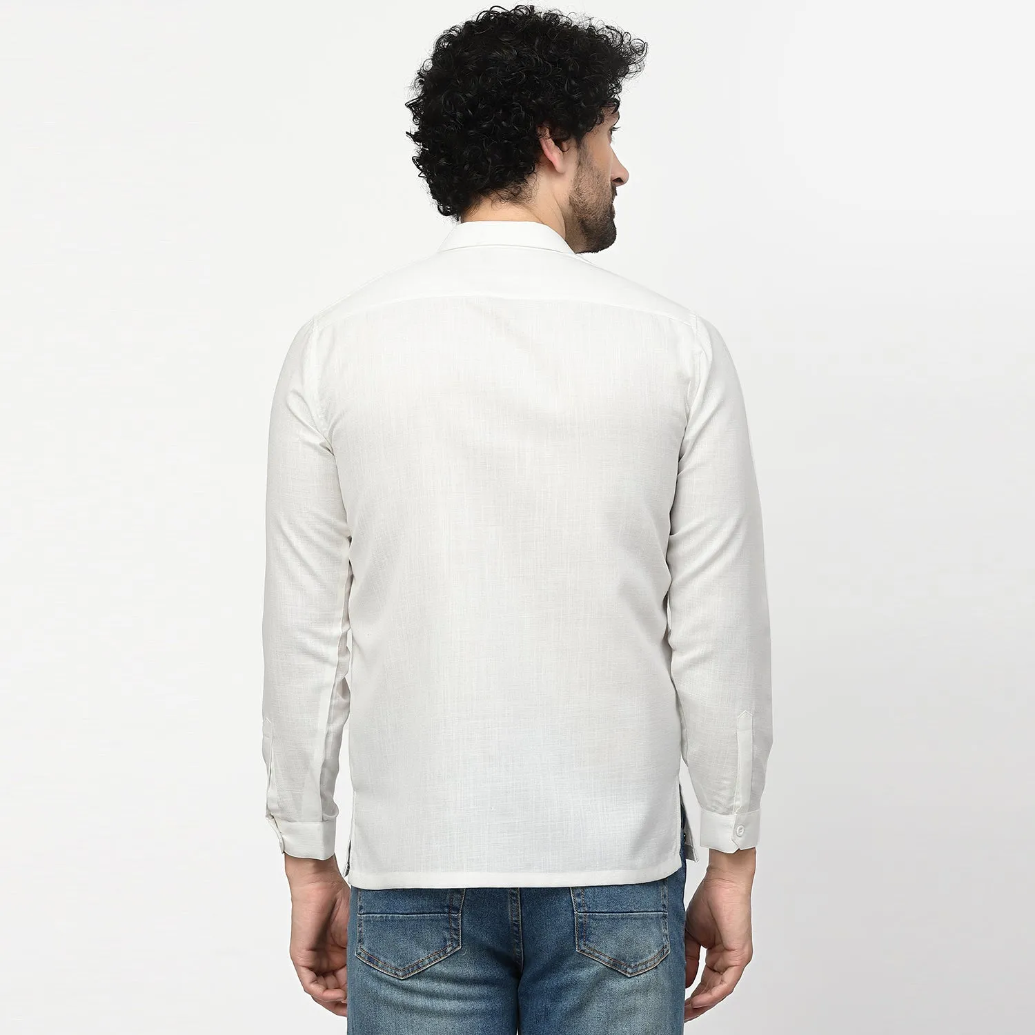 Linen Shirt With Grasshopper Embroidery
