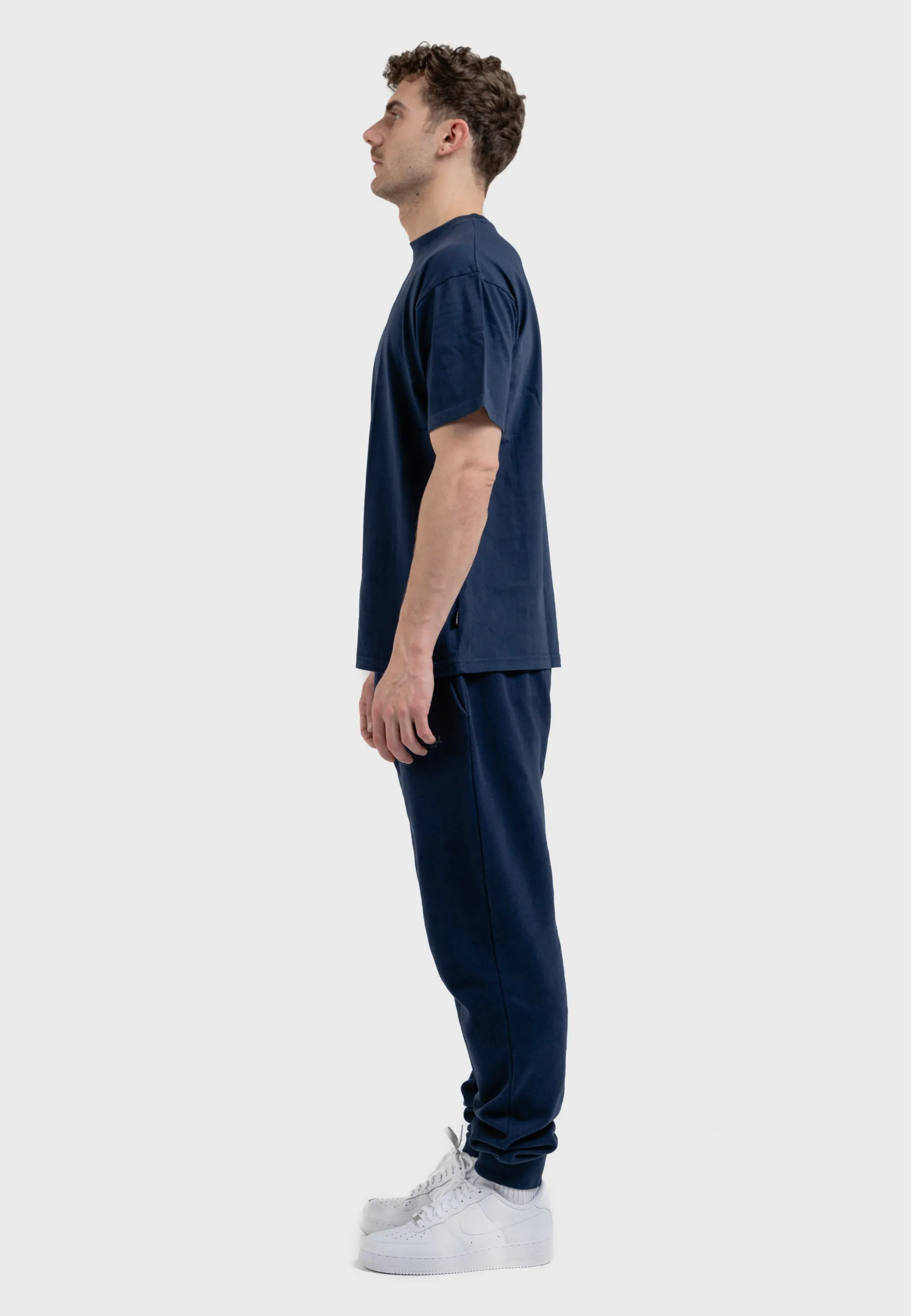 Oversized spectral-reflective Logo Garment Dyed Jogger Navy Blue