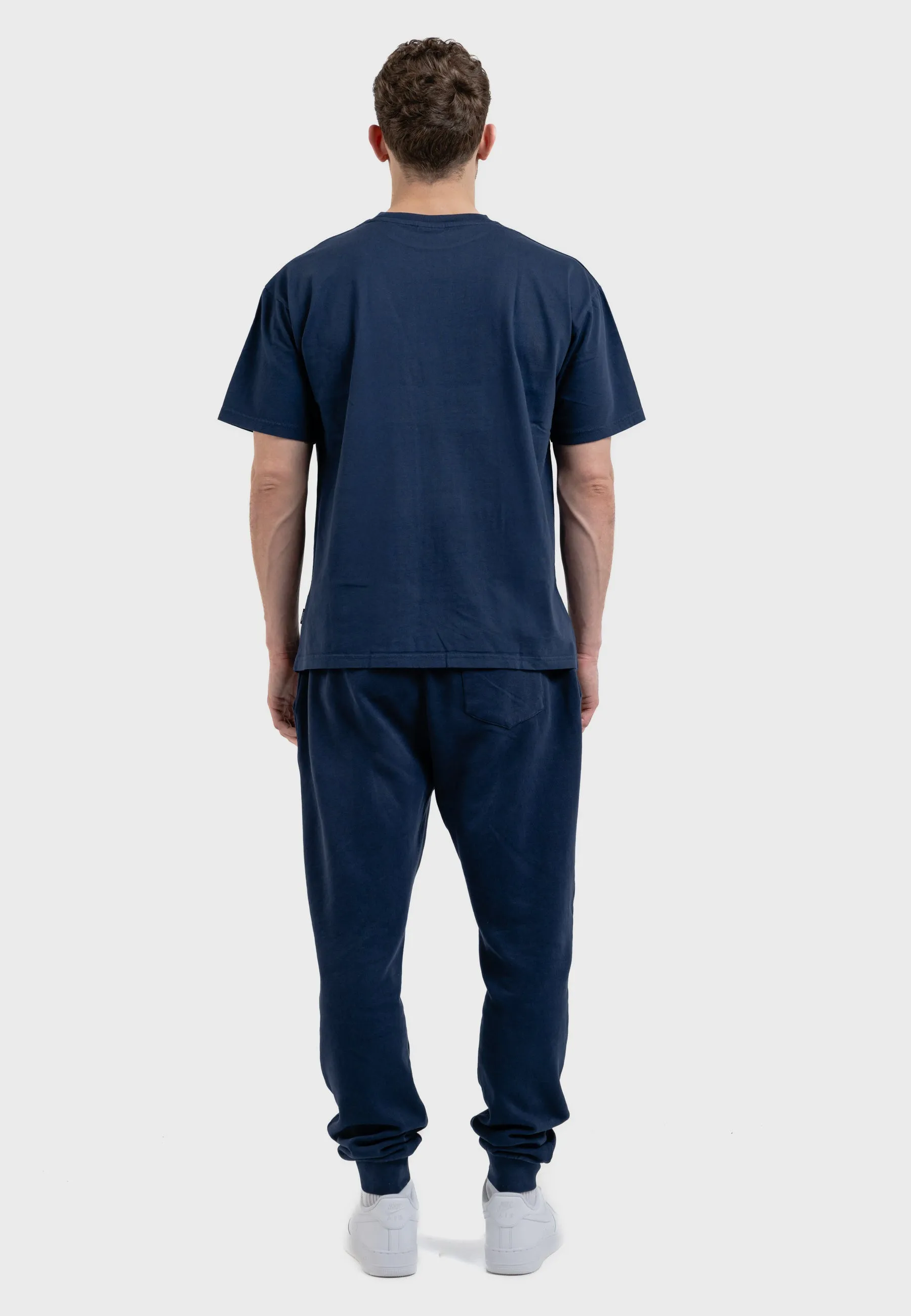 Oversized spectral-reflective Logo Garment Dyed Jogger Navy Blue