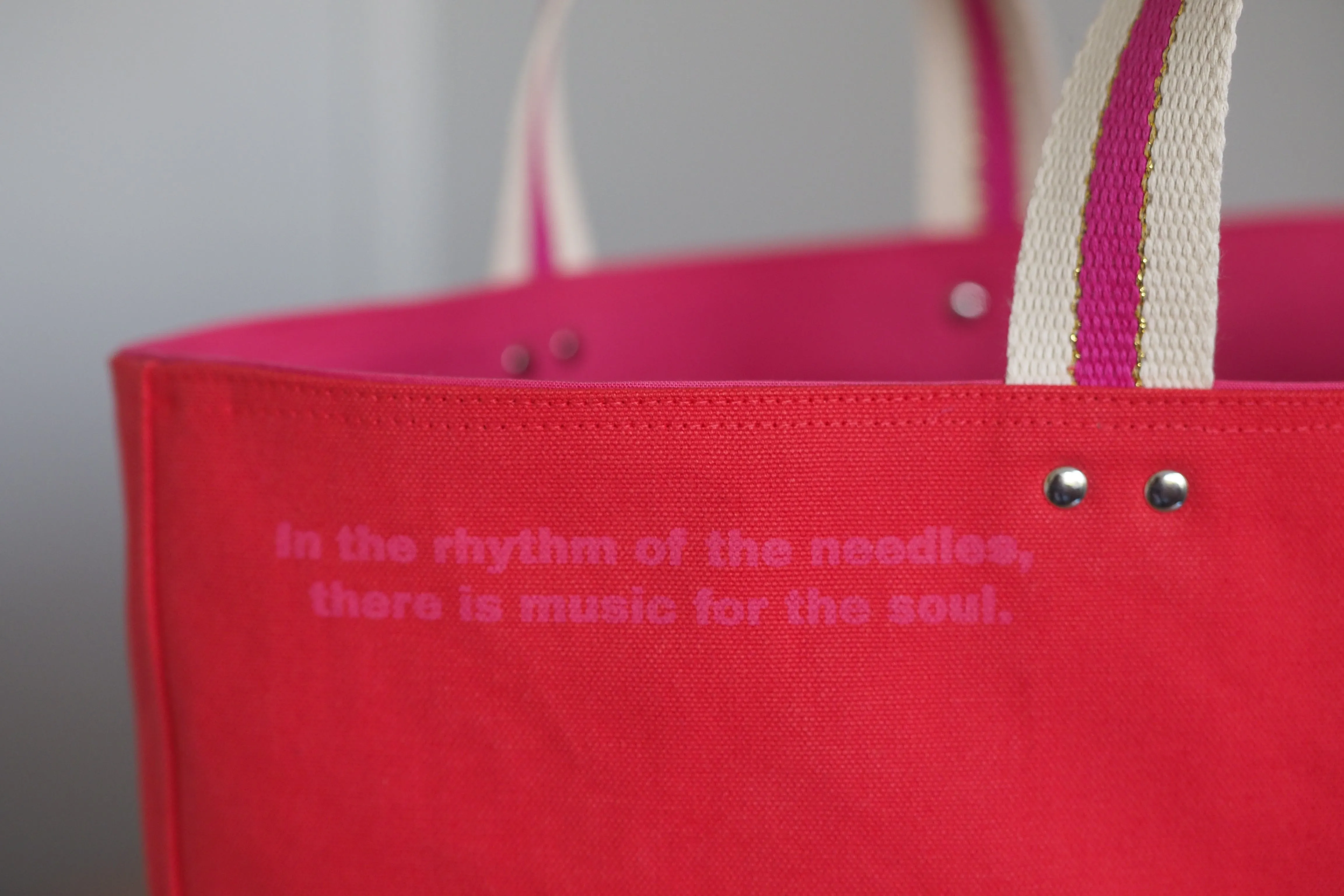 PRE ORDER UPDATE Tote Bag - Red - printed pink (low contrast)