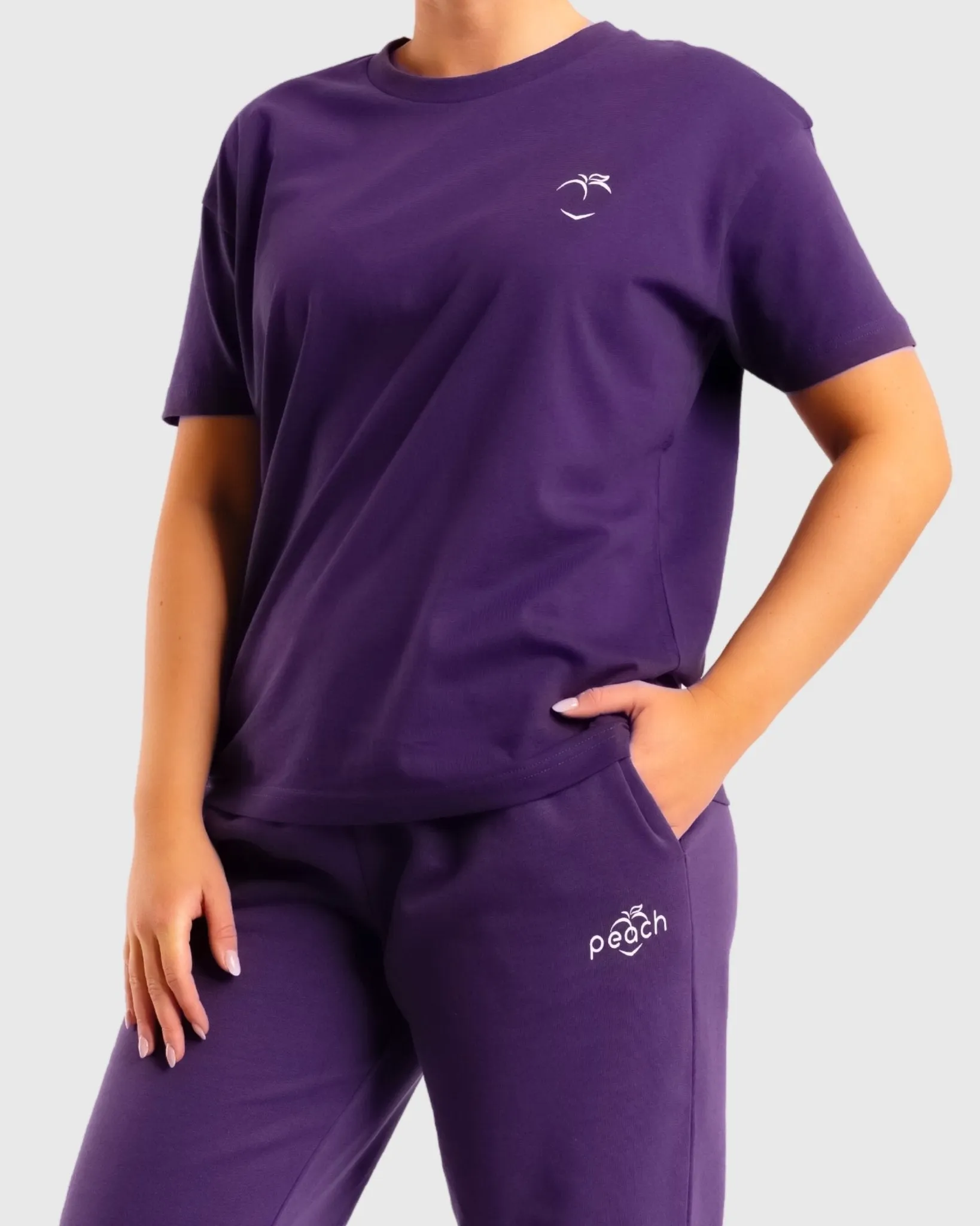 Purple Basic Oversized T-Shirt