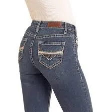 Rock & Roll Denim Mid Rise Ladies Bootcut Cowgirl Jeans