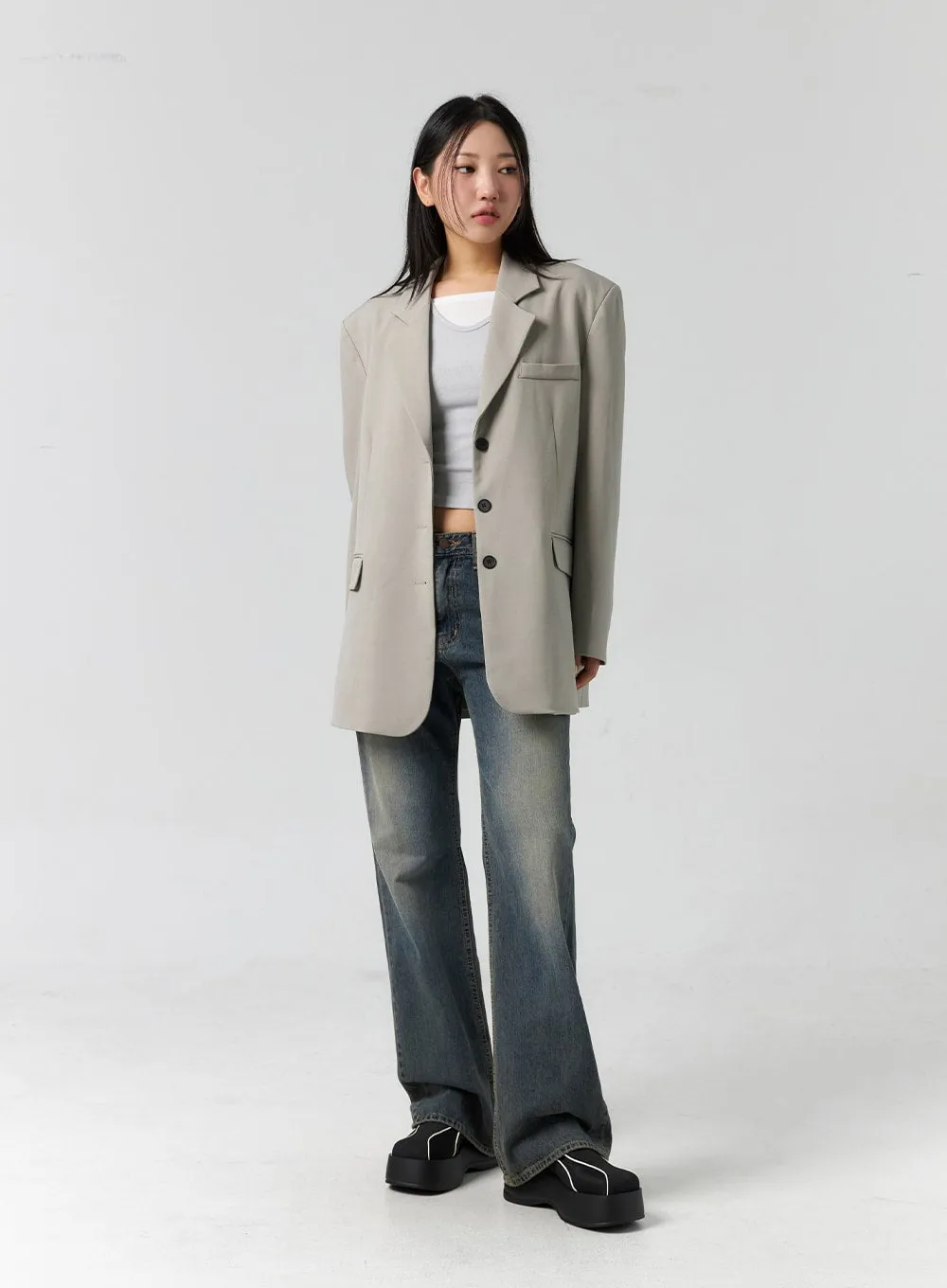 Vintage Wash Bootcut Jeans CS305