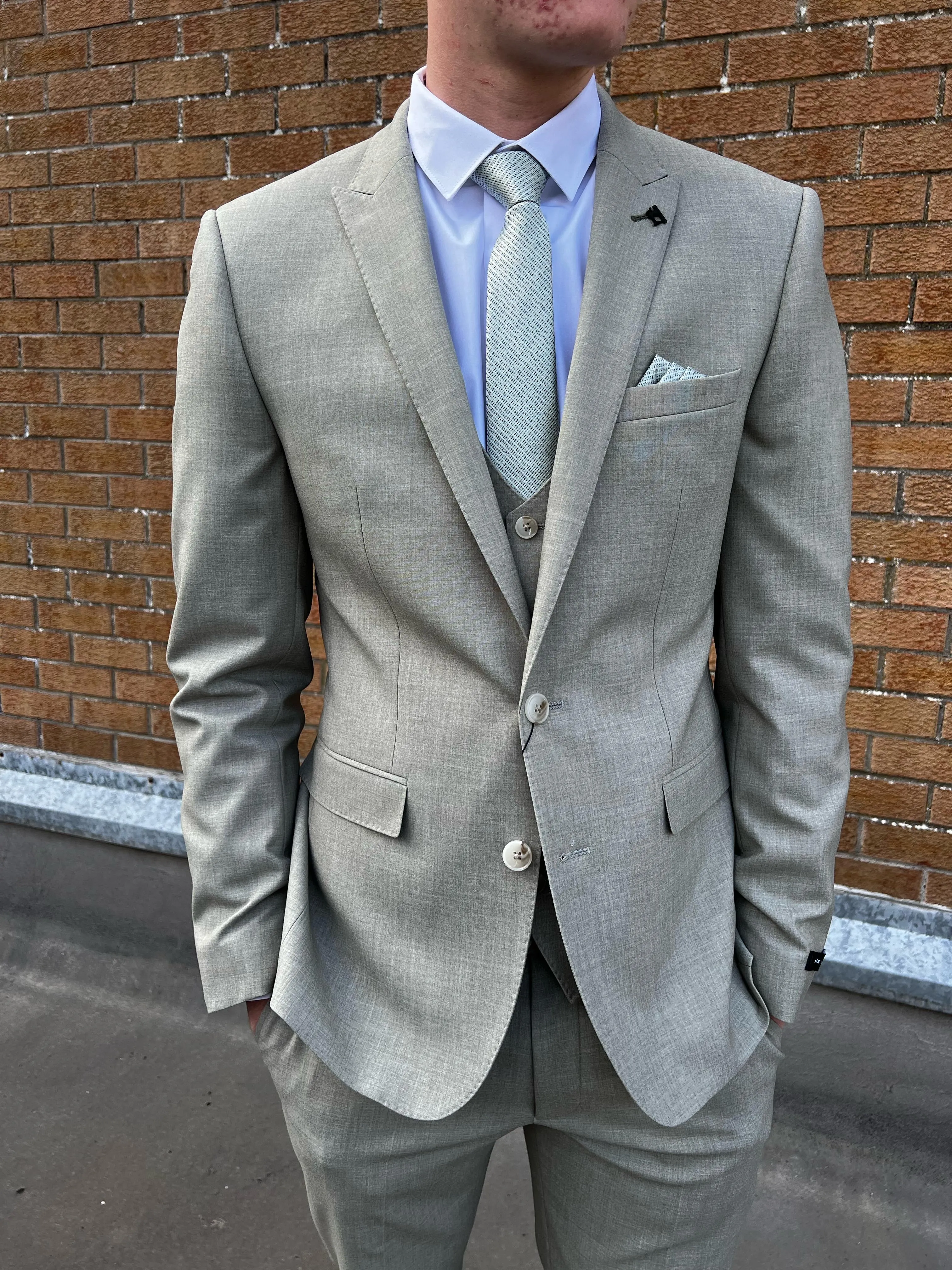 White Label Sage Green slim fit Suit