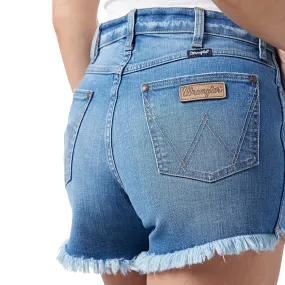 Wrangler Women's Retro High Rise Frayed Hem Cut-Off Shorts